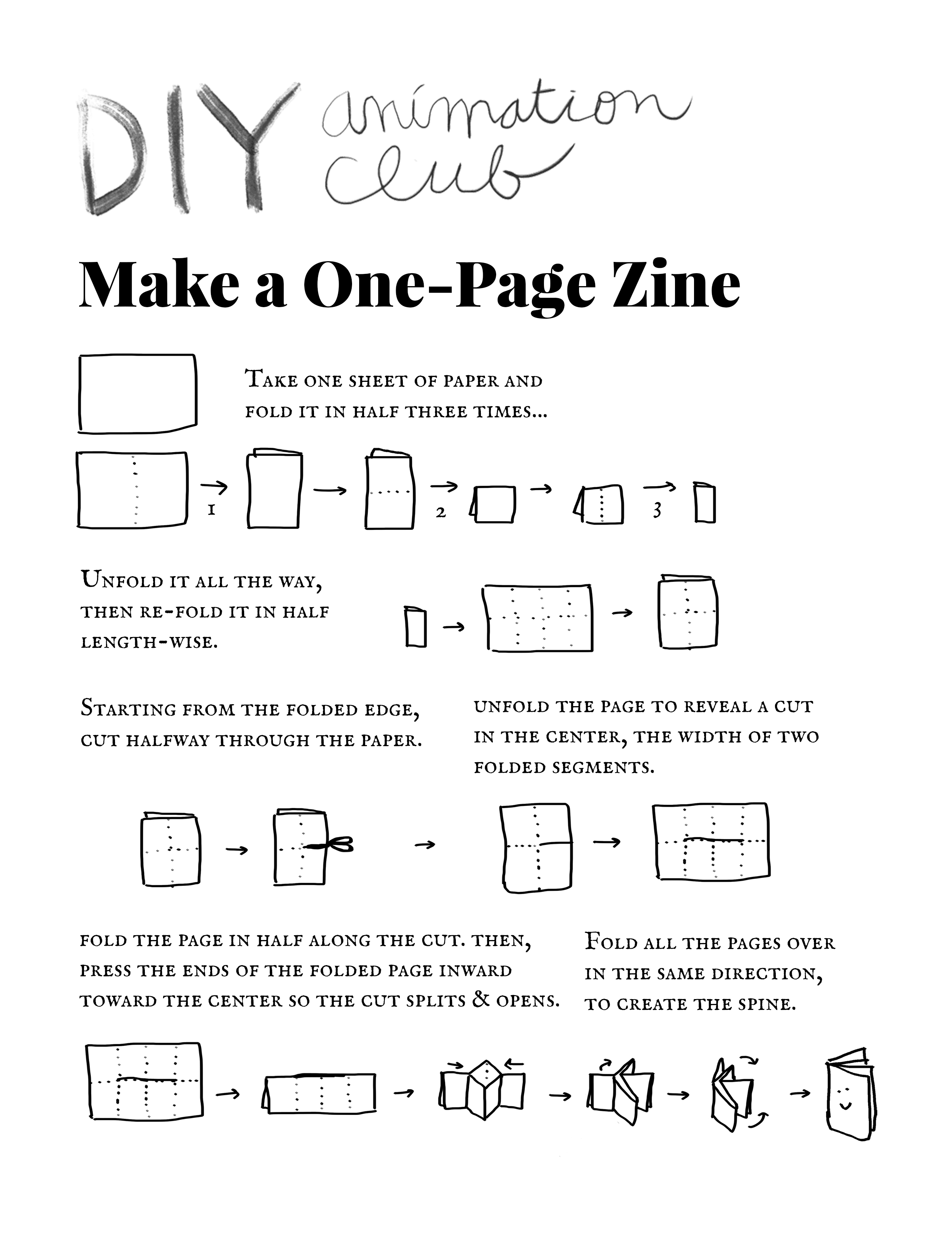 The OnePage Zine As Brainstorming Tool DIY Animation Club