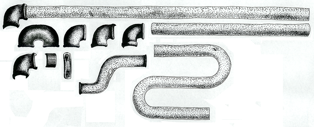raw scan of modular pipe drawings